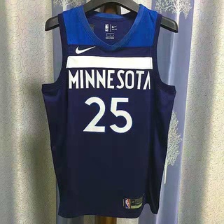 เสื้อกีฬาบาสเก็ตบอล Minnesota Timberwolves สําหรับผู้ชาย #เสื้อกีฬาแขนสั้น ลายทีม Derrick Rose 25 ชิ้น