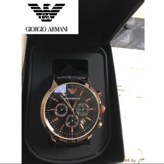 ของแท้ Armani นาฬิกา Armani AR ผู้ชายนาฬิกาเทรนด์แฟชั่นสามตาโครโนกราฟมัลติฟังก์ชั่นปฏิทินควอตซ์นาฬิกาผู้ชาย