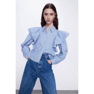 เสื้อ Zara - shirt with ruffles