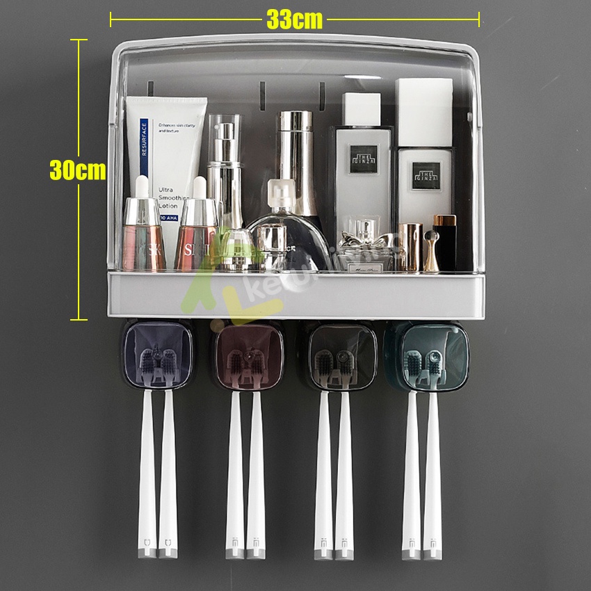 ชั้นวางของ-ที่เก็บแปรงสีฟัน-แบบดูดติดผนัง-ชั้นวางของในห้องน้ำ