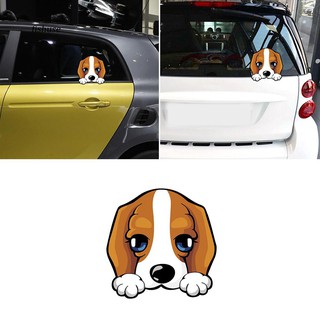 Fhue_cute Dog สติ๊กเกอร์สะท้อนแสงสำหรับติดตกแต่งหน้าต่างรถยนต์