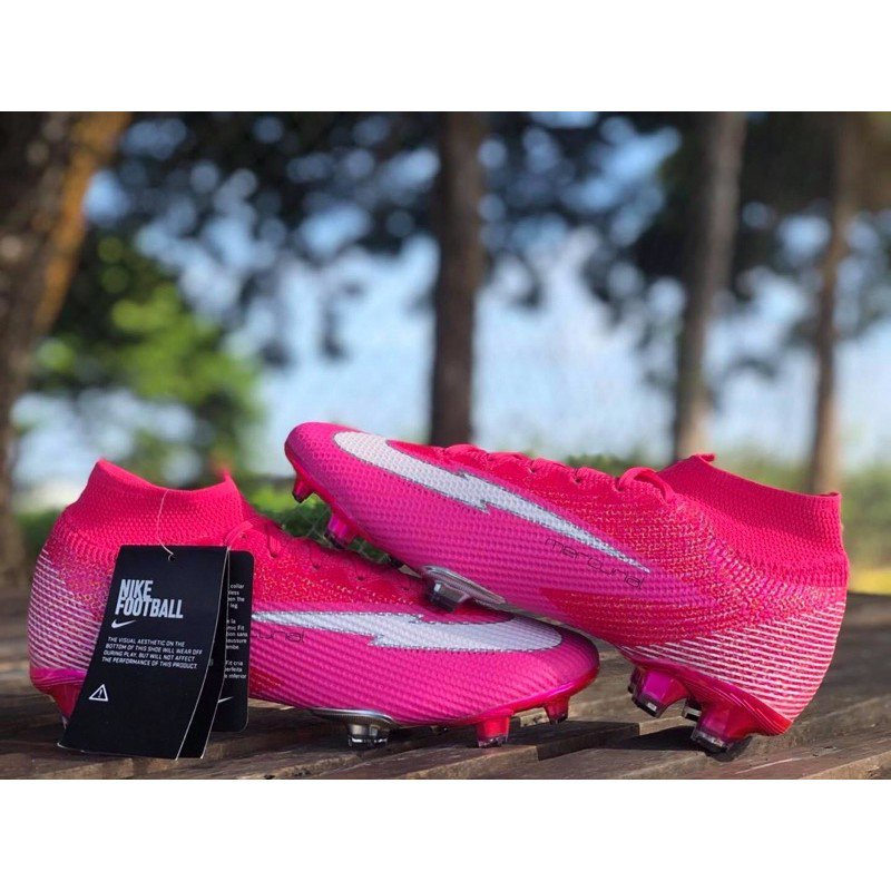 รองเท้าสตั๊ดสีชมพู-รองเท้าฟุตบอลสีชมพู-nike-mercurial-superfly-7-elite-mbapp-rosa-fg