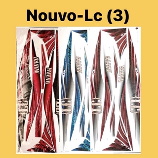 สติกเกอร์โลโก้ NOUVO LC (3) LAMBANG STRIPE STRIKE สําหรับ NOUVO-LC AT135 AT 135 BODY COVER STIKER LOGO MOTOR BLACK BLUE RED