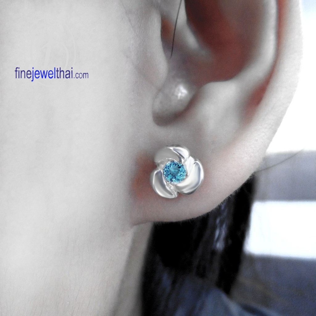 finejewelthai-ต่างหู-ต่างหูเงินแท้-ต่างหูพลอยแท้-มีใบรับรอง-e1052am-e1052pd-e1052tp