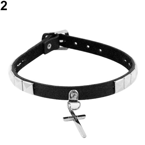 Yijunmca Punk Goth Choker Necklace Adjustable PU Leather Chain Alloy O-Ring Tassel Pendant Choker Vintage Circle Clavicle Collar Halloween Cosplay Costume Accessory For Women, Black Gold - Foto 9