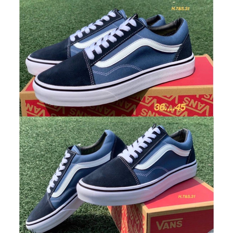 vans-old-skool-navy-blue-แถมกล่องฟรี-จ่ายเงินปลายทางได้