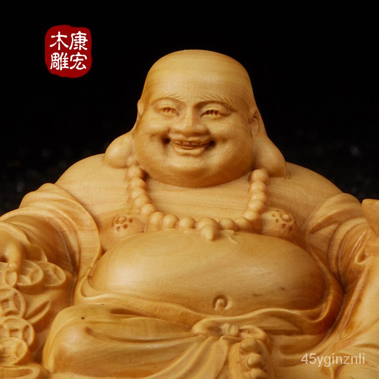 yueqing-boxwood-ไม้แกะสลักสนับสนุน-yuanbao-maitreya-แกะสลักงานฝีมือเครื่องประดับ-o5go