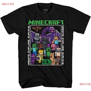 เสื้อยืดแฟชั่น NEW Cartoon COD การ์ตูน มายคราฟ Minecraft Dream Team Big Boys Youth T-Shirt Licensed เสื้อยืดพิมพ์ลาย