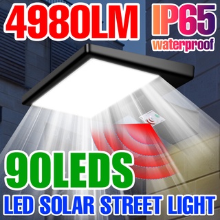 โคมไฟถนน Led พลังงานแสงอาทิตย์ 50W กันน้ํา มีเซ็นเซอร์จับการเคลื่อนไหว ชาร์จไฟได้ สําหรับบ้าน สวนกลางแจ้ง