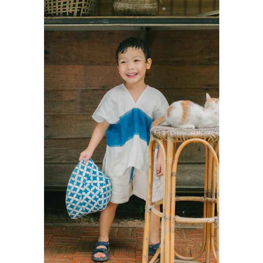 karen-kid-set-indigo-stripe-ลายขวาง