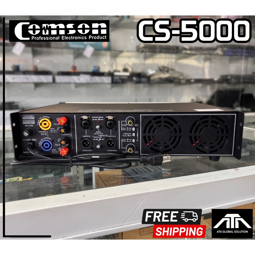 comson-cs-5000-เพาเวอร์แอมป์-cs5000-power-amp-แบบหม้อแปลง-รุ่นใหม่-มีครอสโอเวอร์ในตัว-420wx2-8ohm