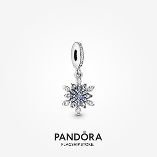 Pandora จี้เกล็ดหิมะ ระยิบระยับ ของขวัญวันเกิด สําหรับสุภาพสตรี DIY p825