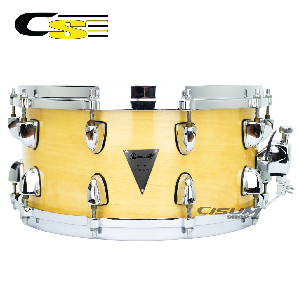 paramount-snare-drum-กลองสแนร์-14-x6-5-ไม้เมเปิ้ล-9-ชั้น-ยึดด้วยหลักทองเหลือง-10-หลัก-รุ่น-bd-sw1465ma