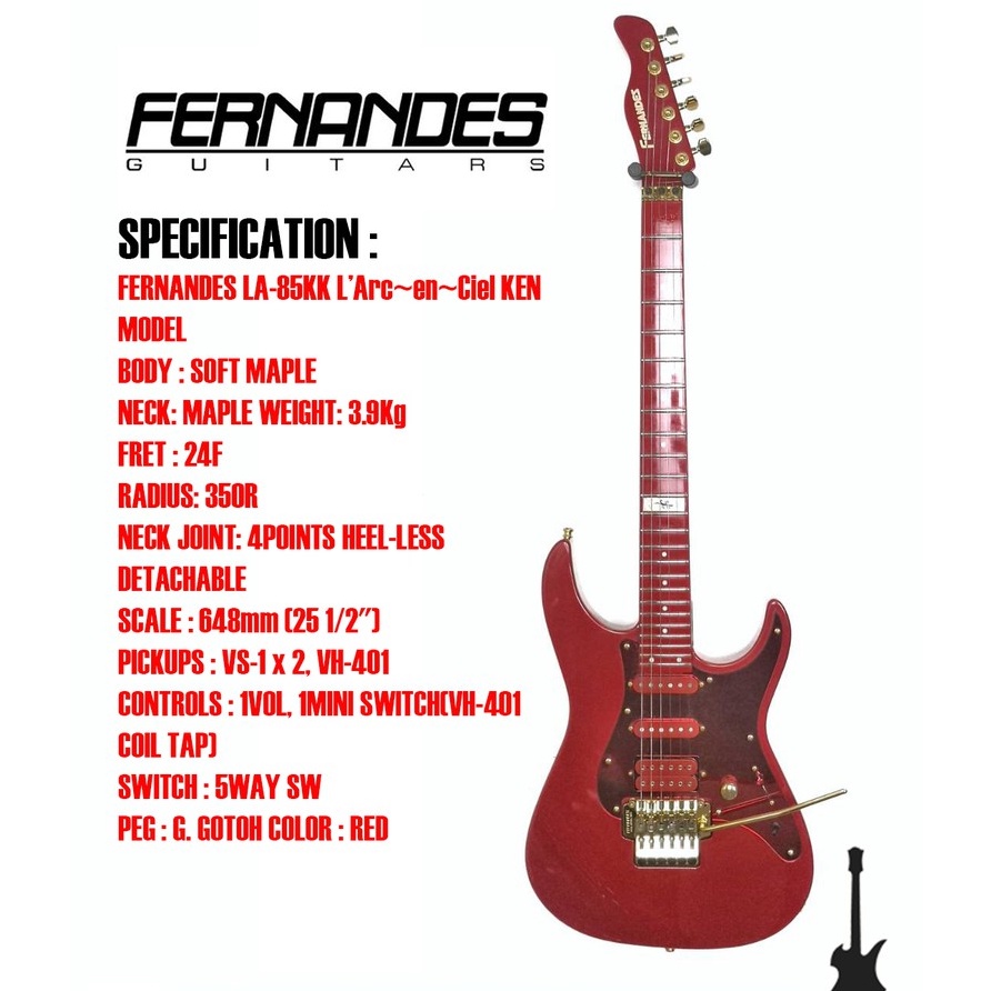 FERNANDES LA-85KK L'Arc~en~Ciel KEN MODEL | Shopee Thailand