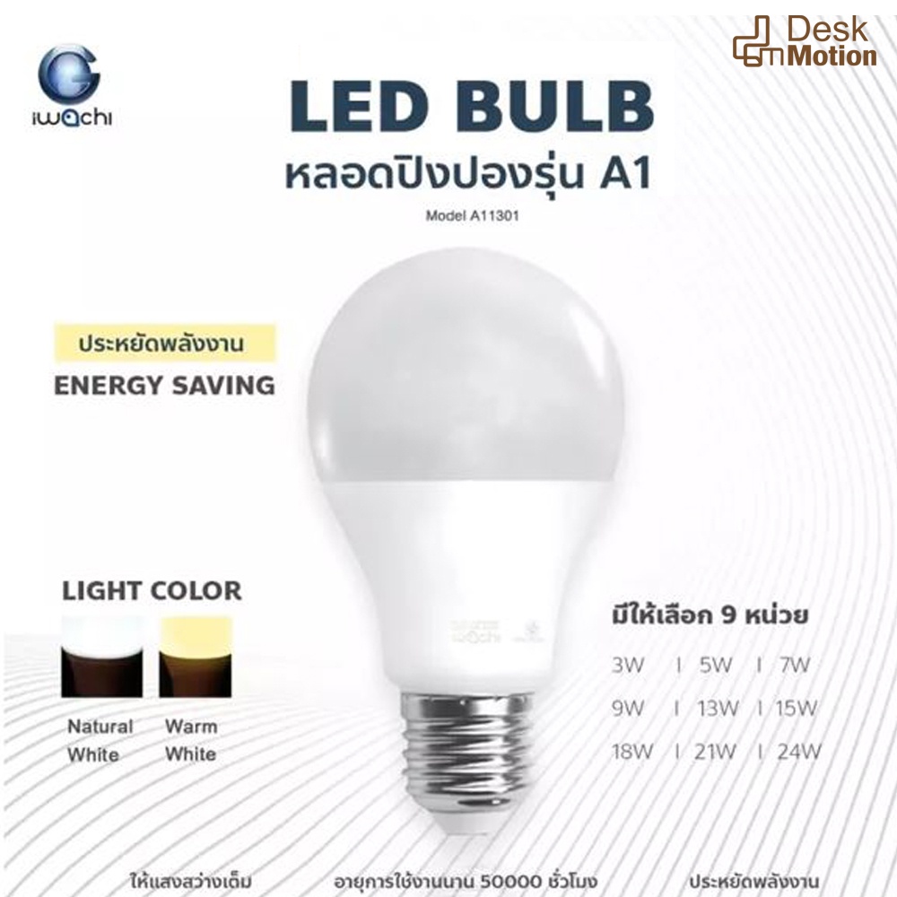 iwachi-a1-led-blub-5w-7w-e27-หลอดไฟ-วอร์มไวท์-หลอดปิงปอง-ประหยัดพลังงาน-ขั้วมาตรฐาน-แสงสว่าง
