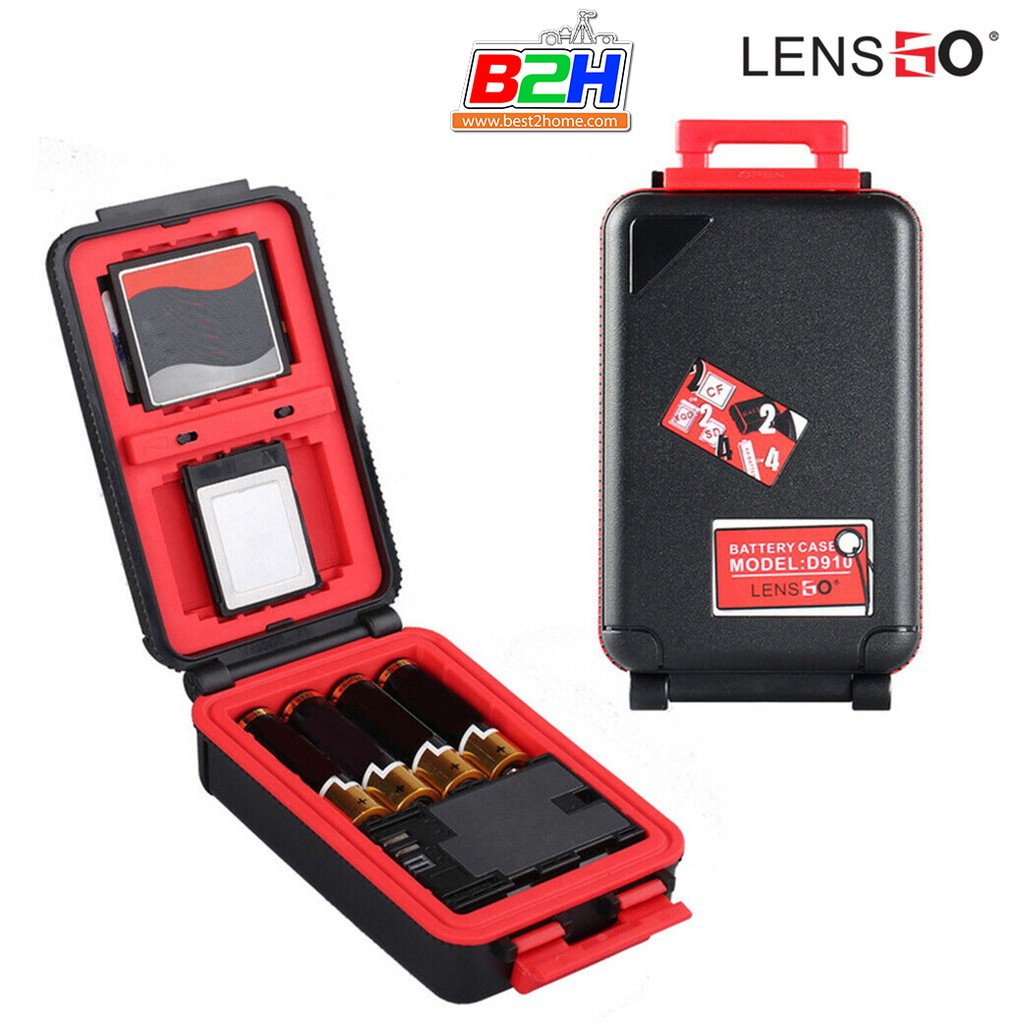 lensgo-d910-mini-battery-6sd-case-red-กล่องใส่การ์ด