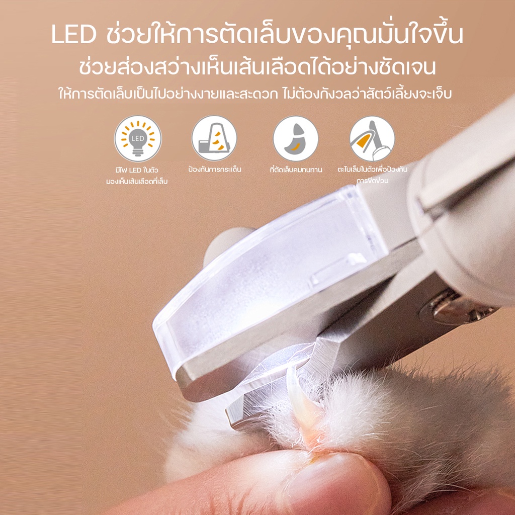 เกี่ยวกับสินค้า PETKIT Light Pet Nail Clipper กรรไกรตัดเล็บมีไฟ LED