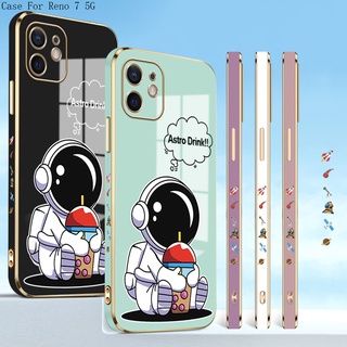 OPPO Reno 7 8 8T 8Z 7Z Pro 4G 5G เคสออปโป้ สำหรับ Electroplating TPU Case Cartoon Cute Airman TPU เคส เคสโทรศัพท์ เคสมือถือ