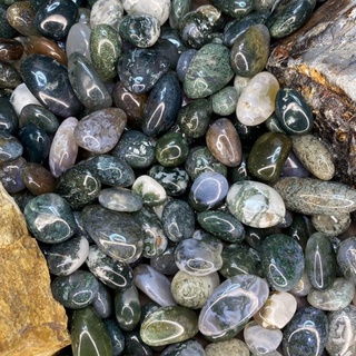 💎หิน อาเกดเขียว  Agate 100g มอสอาเกด เม็ดใหญ่ โมรา แห่งความสมดุล หินอาเกต คริสตัสหลากสี หินสีมงคล แร่ธรรมชาติ หินแท้