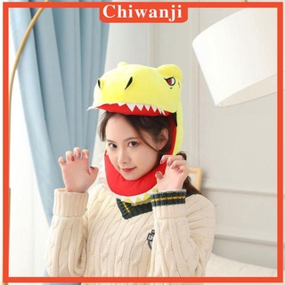 [Chiwanji] หมวกคอสเพลย์ รูปหัวไดโนเสาร์น่ารัก สีชมพู สําหรับถ่ายรูปฮาโลวีน