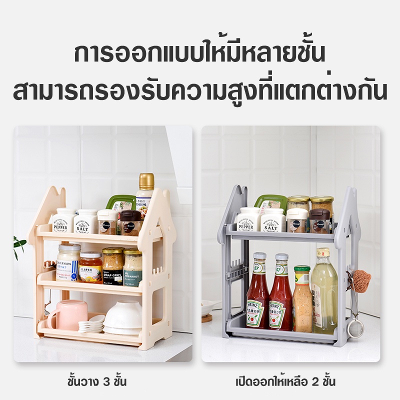 พร้อมส่งbayline-ชั้นวางของพลาสติกรูปทรงของบ้าน-3-ชั้น-ชั้นวางอเนกประสงค์ขนาดเล็ก-ถอดประกอบได้