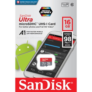 ภาพขนาดย่อของภาพหน้าปกสินค้าSandisk MicroSD Card Ultra Class10 A1 16GB 32GB 64GB 128GB Speedสูงสุด140MB/s ใส่ โทรศัพท์ แท็บเล็ต Andriod จากร้าน thieye_officialstore บน Shopee ภาพที่ 2