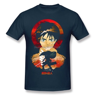 เสื้อยืดโอเวอร์ไซส์เสื้อยืดแขนสั้น ผ้าฝ้าย พิมพ์ลายอนิเมะ Attack On Titan Eren Artwork 01 สําหรับผู้ชายS-5XL