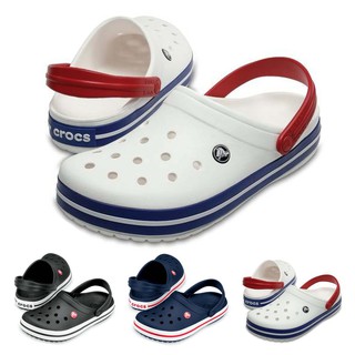 ภาพขนาดย่อของภาพหน้าปกสินค้าCrocs Crocband Unisex Clogs white/navy/black ราคาถูก ที่สุด - RC41 จากร้าน wizard_shop บน Shopee