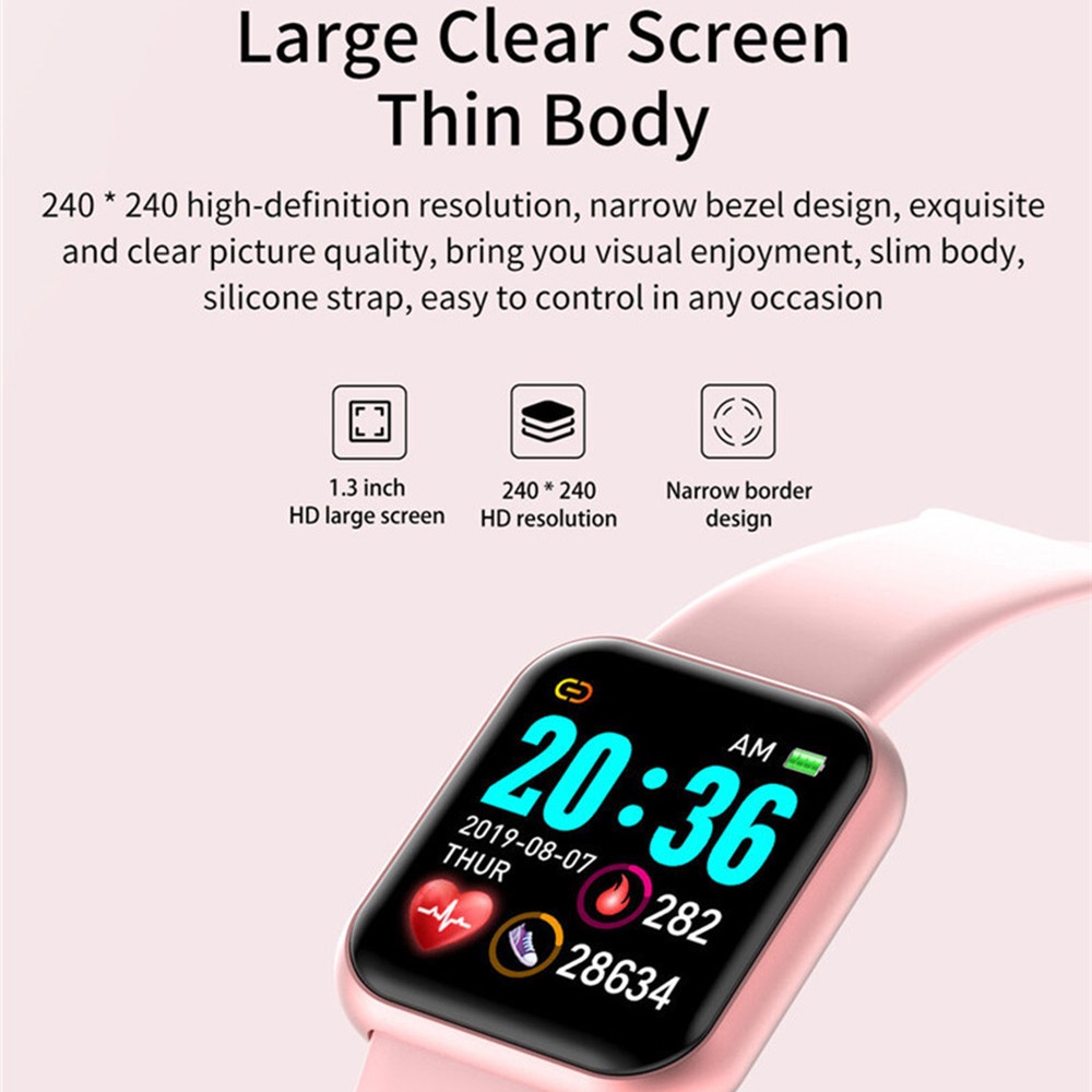 ภาพสินค้าBJONE D20 Smart Watch Y68 นาฬิกาอัจฉริยะ กันน้ำนาฬิกาสมาร์ท นับก้าว สมาร์ทวอทช์ วัดชีพจรความดัน สัมผัสได้เต็มจอ Waterproof จากร้าน kuike192.th บน Shopee ภาพที่ 5
