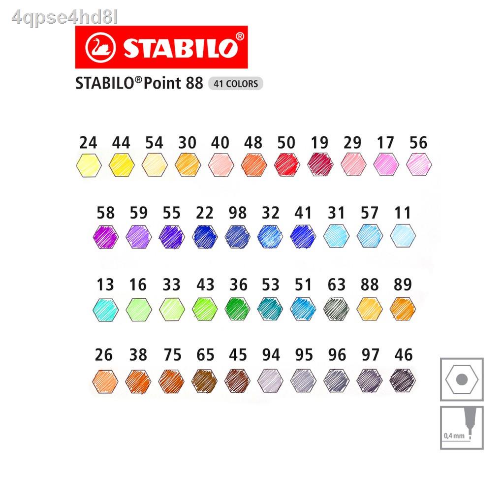 official-store-stabilo-point-88-set-8810-ปากกาสีหมึกน้ำ-fibre-tip-pen-ชุด-10-สี-ปากกาหัวเข็ม-ปากกาหัวสักหลาด