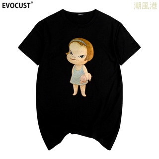 เสื้อยืดพิมพ์ลายแฟชั่น เสื้อยืดแขนสั้น พิมพ์ลายการ์ตูนหมูน้อยน่ารัก สีน้ํามัน สไตล์ญี่ปุ่น สําหรับผู้ชาย และผู้หญิง