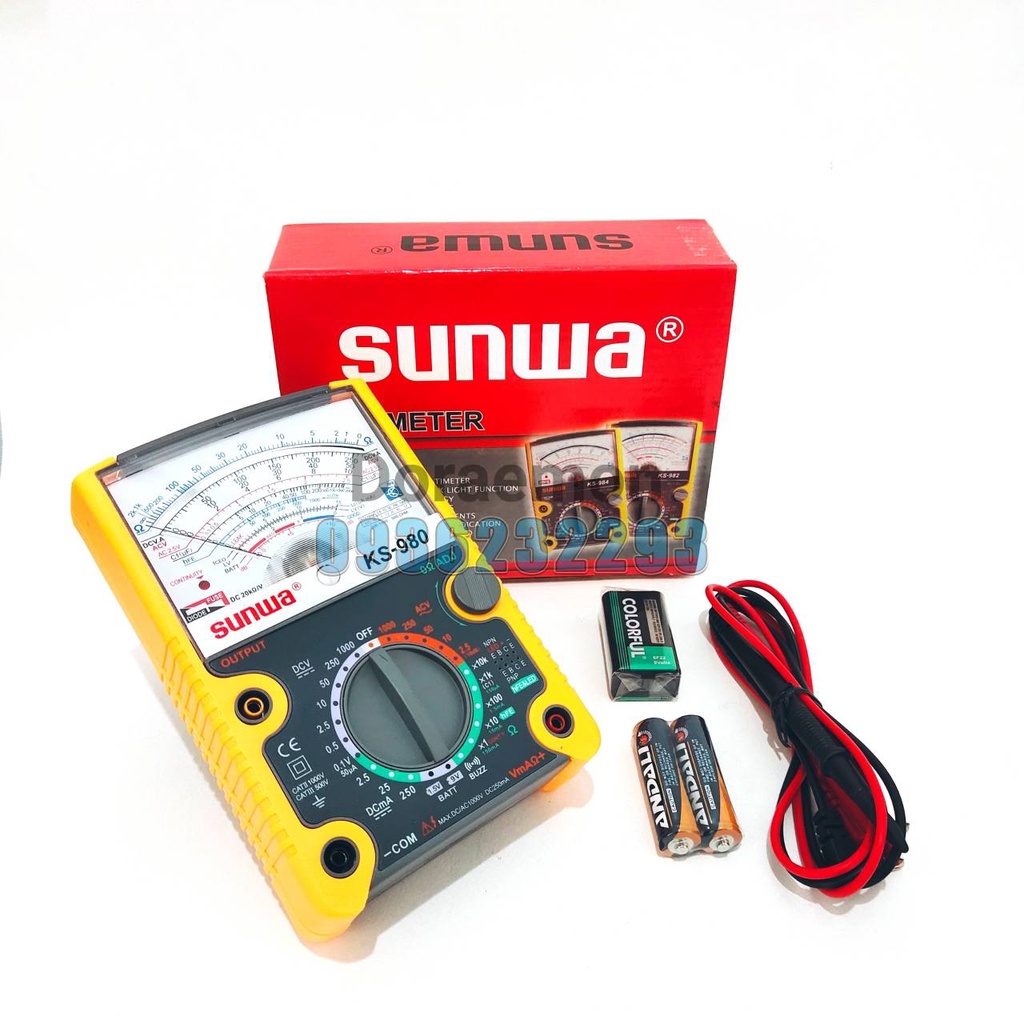 sunwa-ks-980-มัลติมิเตอร์แบบเข็ม-มิเตอร์วัดไฟ-แบบเข็ม-มัลติมิเตอร์แบบอนาล็อค-มัลติมิเตอร์