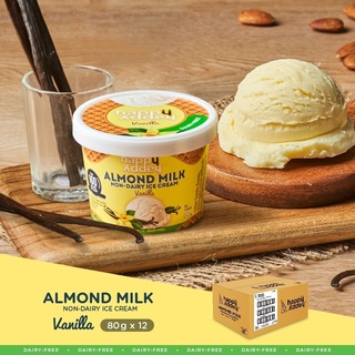ไอศกรีมนมอัลมอนด์ สูตรวานิลลา 80g x 12 Cups (Vanilla Vegan Ice Cream)