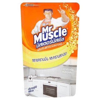 Mr. Muscle Kitchen Cleaner มิสเตอร์ มัสเซิล ผลิตภัณฑ์ทำความสะอาดครัว 1 ชนิดถุงเติม  กลิ่นฟลอรัล 400 มล