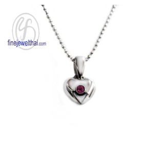 Finejewelthai จี้ทับทิม จี้เงินแท้ จี้พลอย พลอยประจำเดือนเกิด-Ruby-Pendant-Silver-P1011rb