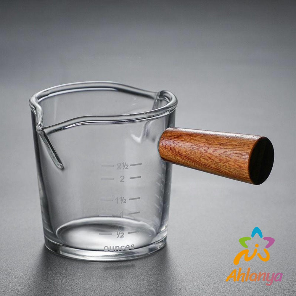 ahlanya-แก้วช็อต-espresso-shot-ด้ามจับไม้-ขนาด-70-ml-และ-75-mlสินค้าพร้อมส่ง-measuring-cup