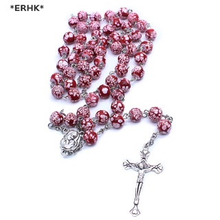 Erhk สร้อยคอเซรามิก จี้ลูกประคํา คาทอลิก สวดมนต์ศาสนาแมรี่