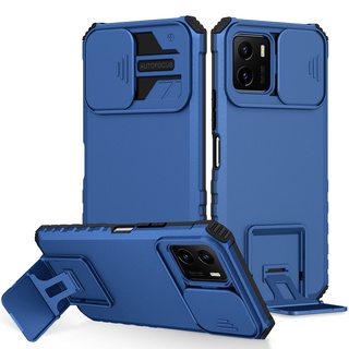 Kickstand Lens Protector Phone Case Vivo Y20 Y20s Y12s Y20i 2021 Y20s G Y11s Y12A Y15S Y15A V23E 4G 5G Y76 5G Anti-shock Phone Cover