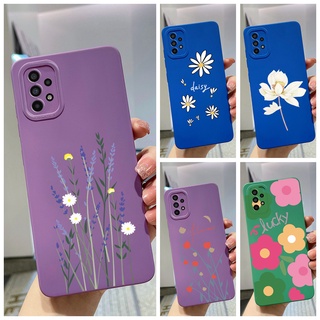 เคสซิลิโคนนิ่ม ทรงสี่เหลี่ยม ป้องกันกล้อง สีม่วงลาเวนเดอร์ สําหรับ Samsung Galaxy A13 A03 A33 A53 A73