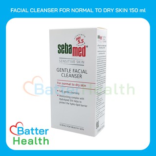 ☀️EXP 09/24☀️SEBAMED FACIAL CLEANSER FOR NORMAL TO DRY SKIN 150 ML.เจลล้างหน้าสูตรผิวธรรมดาถึงผิวแห้งปราศจากสารสบู่ แล