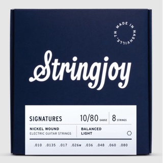 Stringjoy Signatures สายกีตาร์ไฟฟ้า 8 สาย เบอร์ 10 - 80 (8 string set) **US Made**