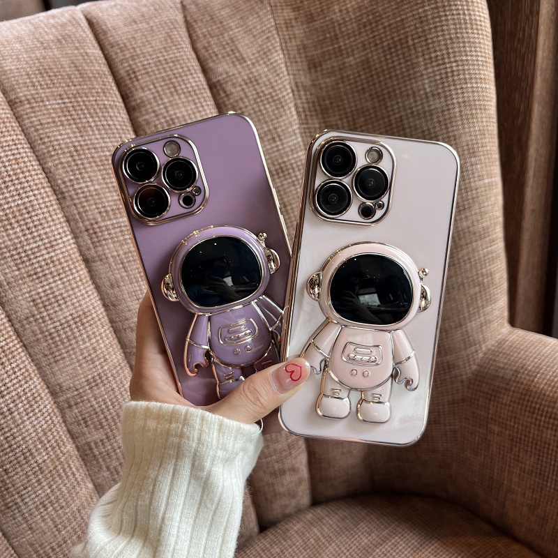 ins-casing-oppo-a83-a57-a39-reno-10-2-2f-2z-4-4z-z-f-f1s-f5-f7-reno2-reno4-4g-5gcool-cartoon-space-astronaut-stand-multicolor-plating-straight-edge-fine-hole-shockproof-soft-phone-case-1mmt-07