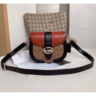 COACH C2806 GEORGIE SADDLE BAG IN SIGNATURE CANVAS