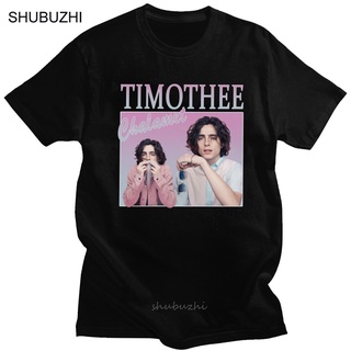 เสื้อยืดผ้าฝ้ายพิมพ์ลายขายดี เสื้อยืดคอกลม แขนสั้น ผ้าฝ้ายแท้ ลาย Timothee Chalamet 90s สไตล์วินเทจ สําหรับผู้ชาย