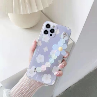 Ins style Flower Phone Case Samsung Galaxy S21 S20 Plus Ultra FE S21+ S20+ Note 20 Ultra 10 10+ Plus 9 8 A21s M10 Soft TPU Cover With ColorFul Bracelet