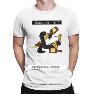 เสื้อยืดคอกลม☼✸℗Awesome Funny Linux Command Funny Tshirts Men Round Collar Premium Cotton T Shirts Fitness 3D Printed Te