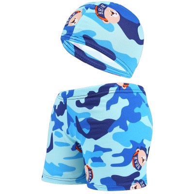 ภาพสินค้าชุดกางเกงว่ายน้ำเด็กผู้ชายมีเชือกผูกพร้อมหมวกฟรีไซส์หลายแบบ นื้อผ้าลื่นใส่สบาย จากร้าน qq_swimsuit บน Shopee ภาพที่ 7