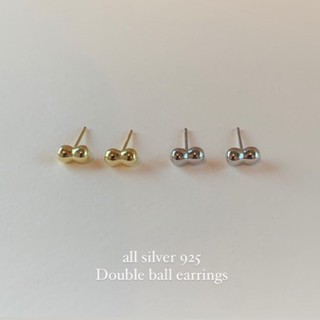 A.piece  **Last chance to buy**A.piece ต่างหูเงินแท้ [all silver 925] double ball earrings (91)