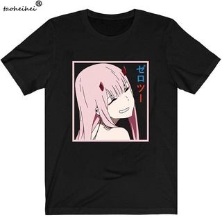 เสื้อยืดโอเวอร์ไซส์เสื้อยืดผ้าฝ้าย พิมพ์ลายอนิเมะ Darling in the FRANXX Zero Two 02 สําหรับผู้ชายS-3XL