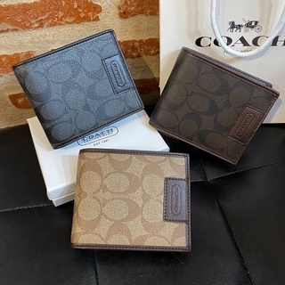 coach short wallet with signature canvas